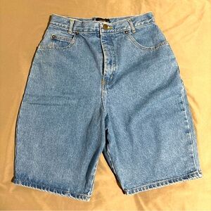 Vintage Laser Beams Bermuda High Rise Denim Shorts Jr’s 11/12 90s Jorts Med Wash